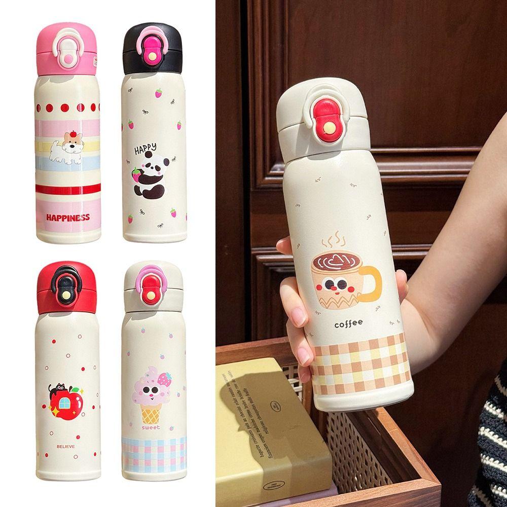 500ml Bounce Insulated Cup Large Capacity with Handle Vacuum-insulated Bottle Double Drink Heat and Cold Insulation