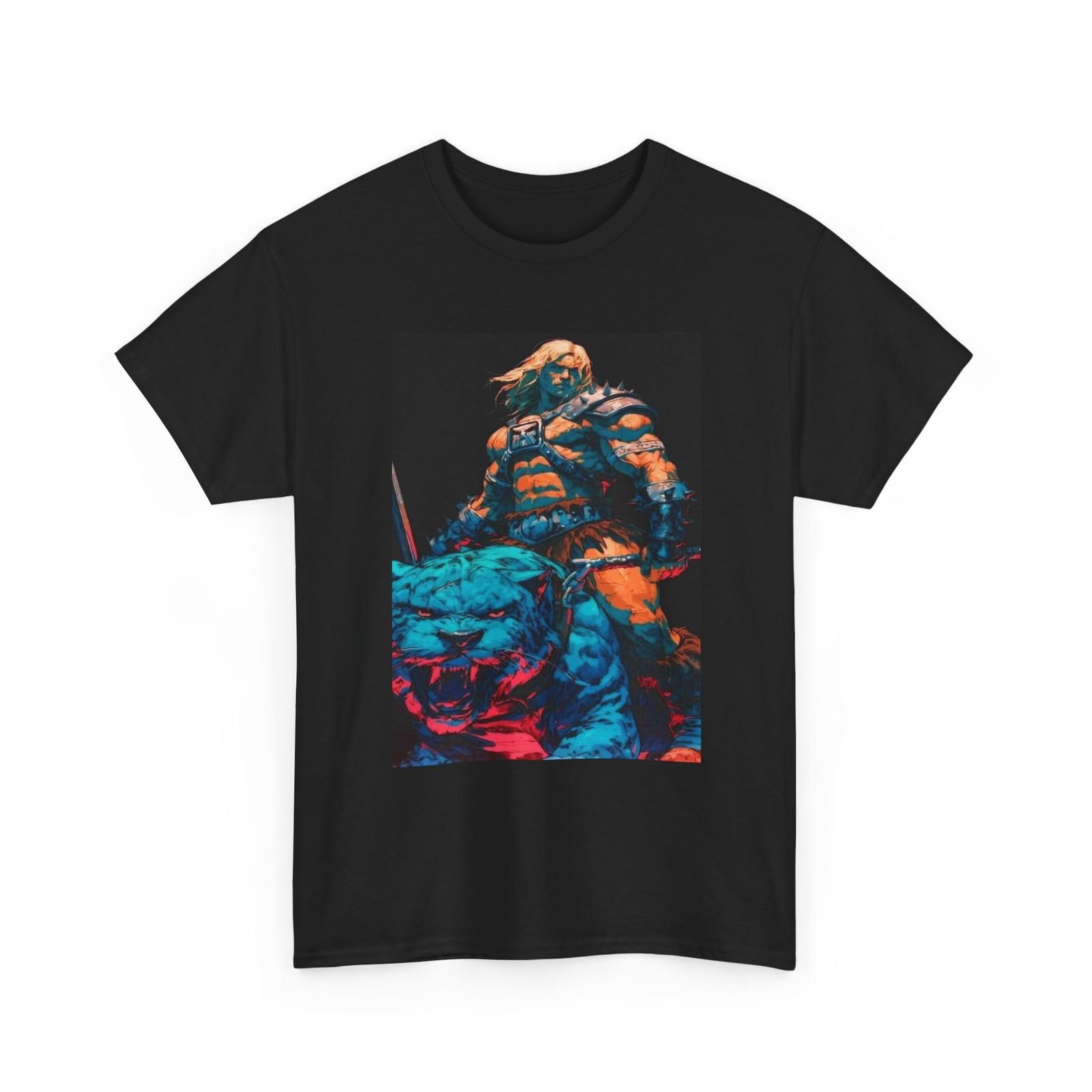 He-man Unisex Heavy Cotton Tee, Casual Graphic Shirt, He-man and Cringer T-Shirt Mens Womens Tees Top S