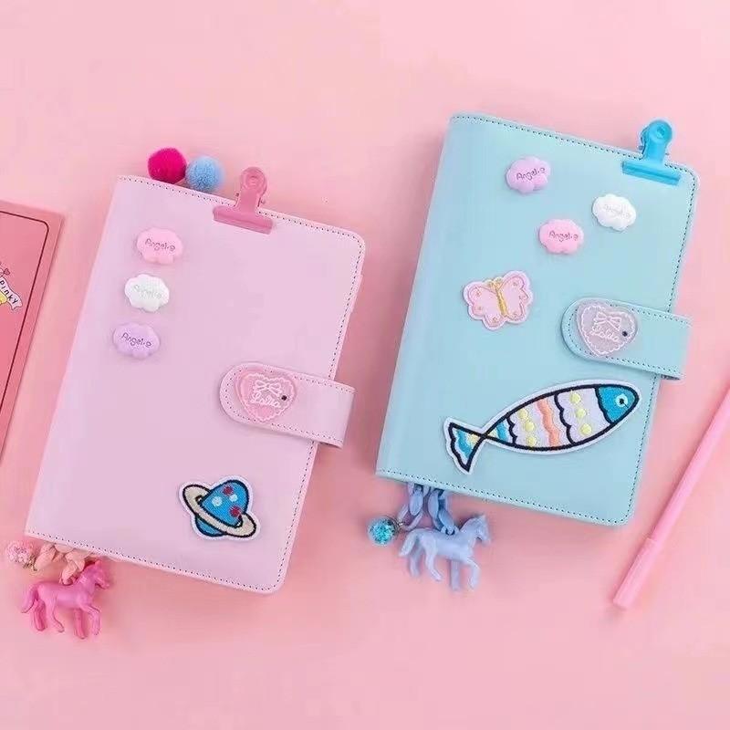 Fairy Instagram Style Hand Account Book Set Cute Macaron Color Girlish Notebook Journal with Stickers and Decorative Accessories Perfect Gift for Girl