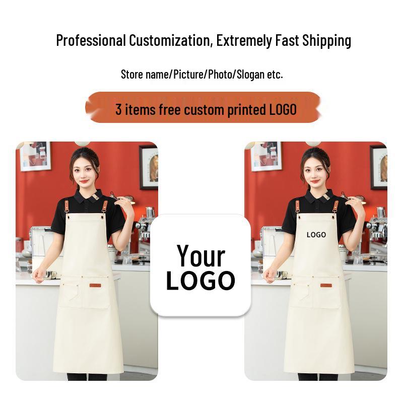 Extended PU Leather Waterproof Oil-Proof Apron for Kitchen & Catering with Custom Logo