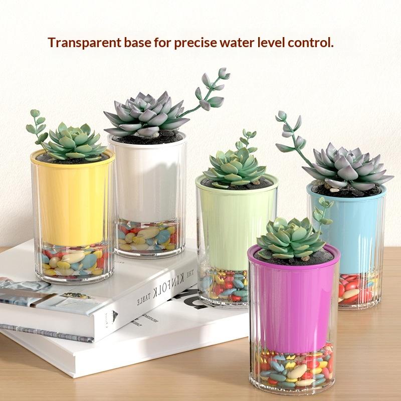 Thickened Self Watering Pot for Hydroponic Plants With Drainage Hole Flower Planter for Modern Home Office Decor