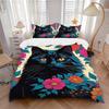 3PCs Black Cat Print Design Cover Set, Breathable Fabric, Machine Washable (1 Duvet Cover + 2 Pillowcases) (Without Quilt) Yy250911074