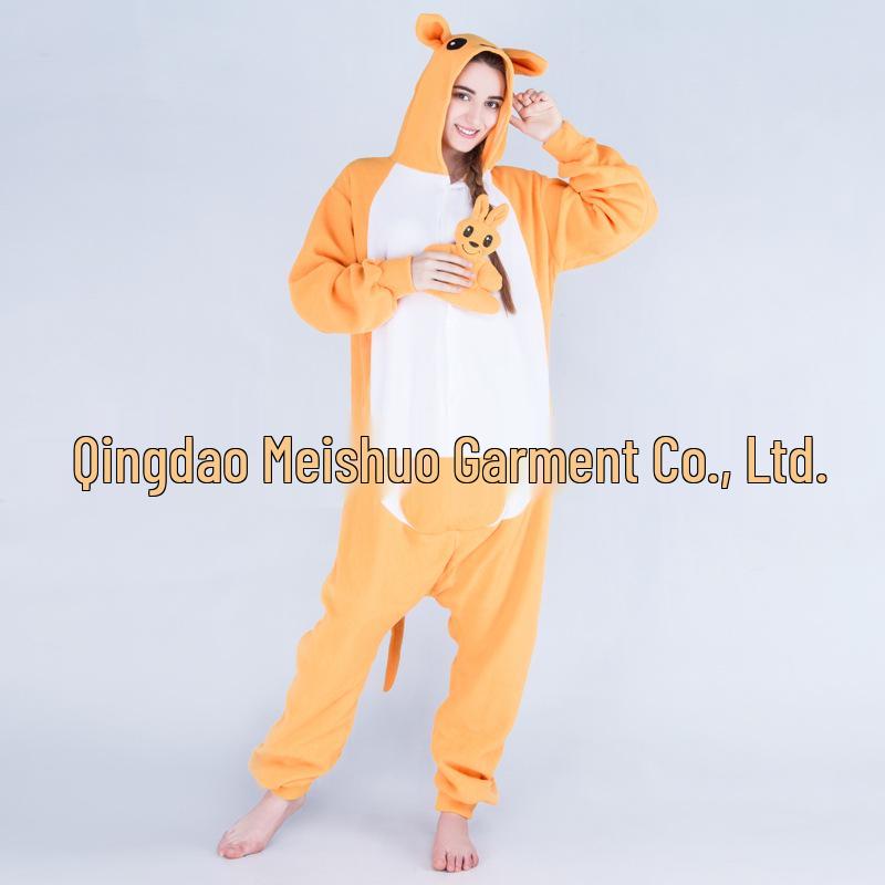 Růžové Modré Zvířecí Kreslené Fleecové Onesie Pyžamo pro Páry - Podzimní/Zimní Kolekce
