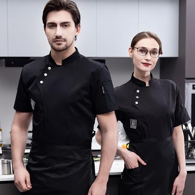 Short Sleeve Chef Jackets Kitchen Chef Restaurant Uniform Custom Logo Shirt Service Bakery Breathable Chef Dress Men