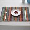 Ethnic Striped Placemat Heat Insulation Dining Table Mat Colorful Bohemian Placemat for Home Party Farmhouse Restaurant
