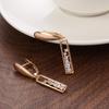 Korean zircon earrings for women, fashionable and simple rose gold rectangular earrings