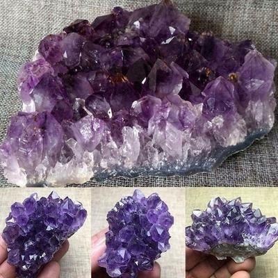 Natürliche Amethyst-Cluster-Kristall-Quarzsteine, heilendes raues Mineralexemplar