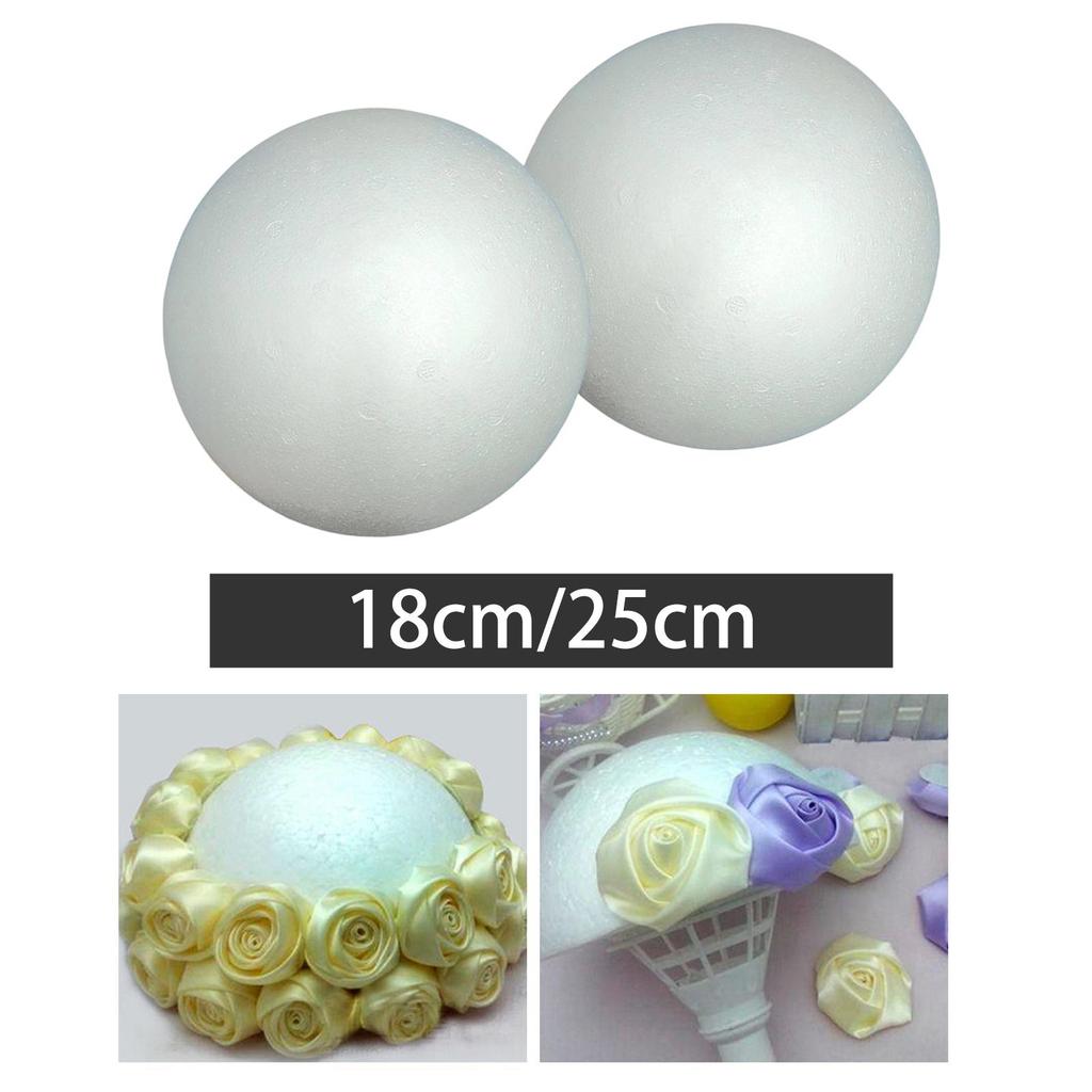 2 Craft Foam Balls for Christmas Decoration, DIY Projects, School, Model Making, Birthday, Year,