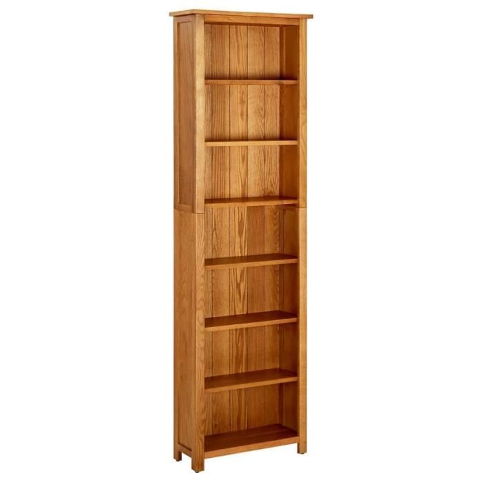 VidaXL Bibliothèque à 7 étagères 60x22x200 cm Bois de chêne massif