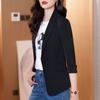 Women's Casual Solid Color Three-quarter Sleeve Pocket Shirt  Jacket