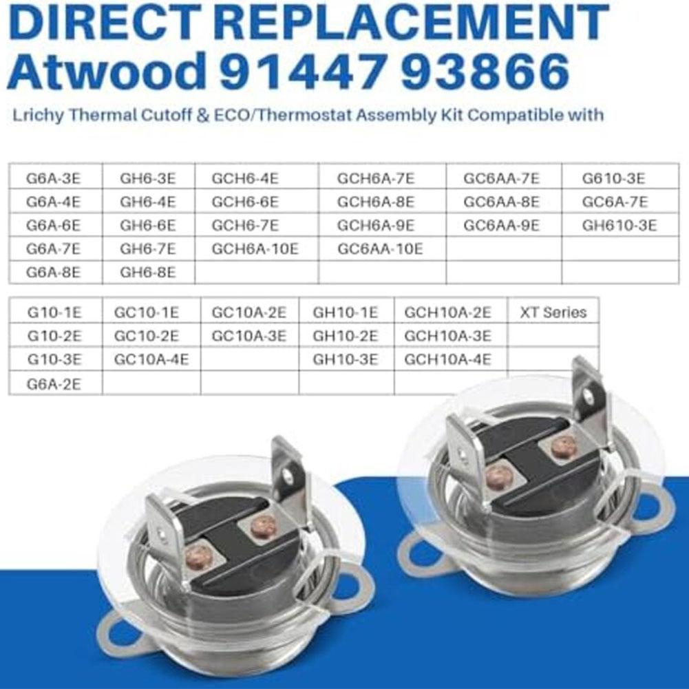 16A 125V Thermal Circuit Breaker And ECO Thermostat Kit For Atwood 91447 And 93866 Motorhomes Water Heaters