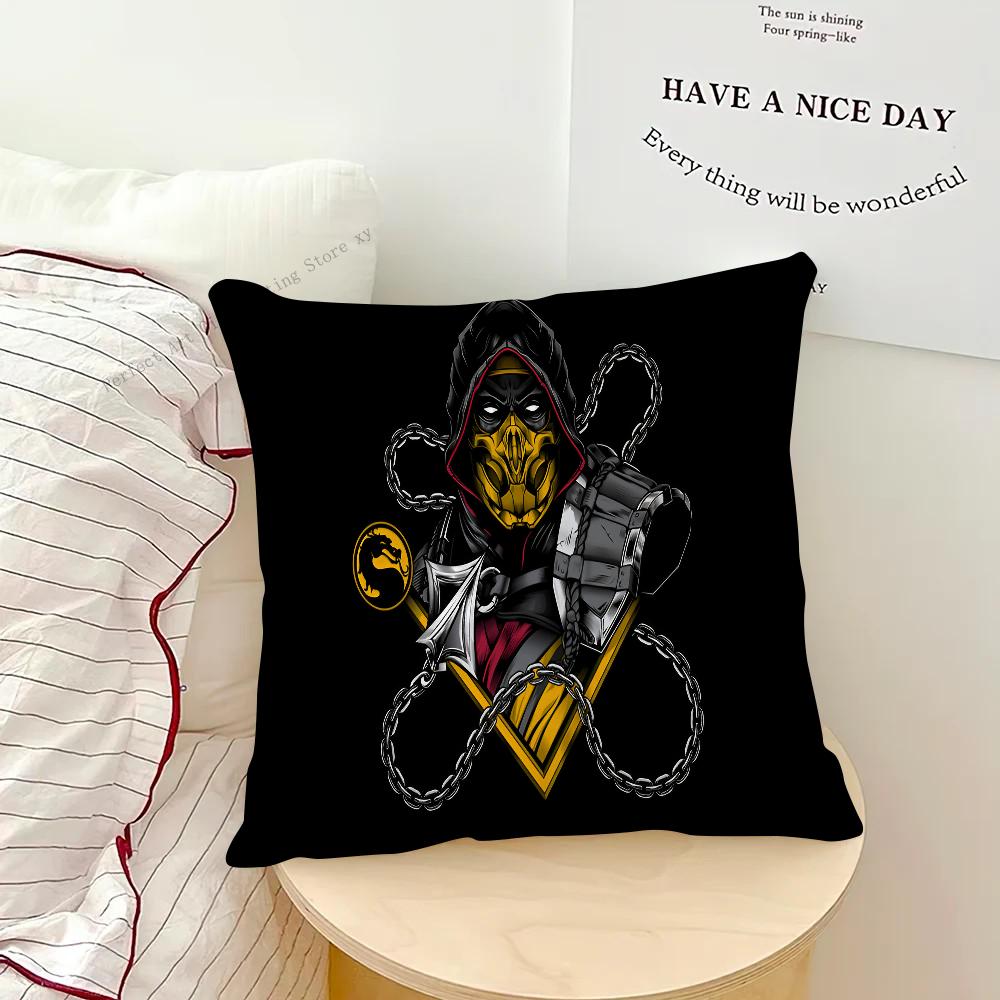 

Cartoon Mortal Kombat Pillow Case Square Pillow Bedroom Sofa Leisure Comfort Cushion Car Living Room Home Decoration 16x16Inch