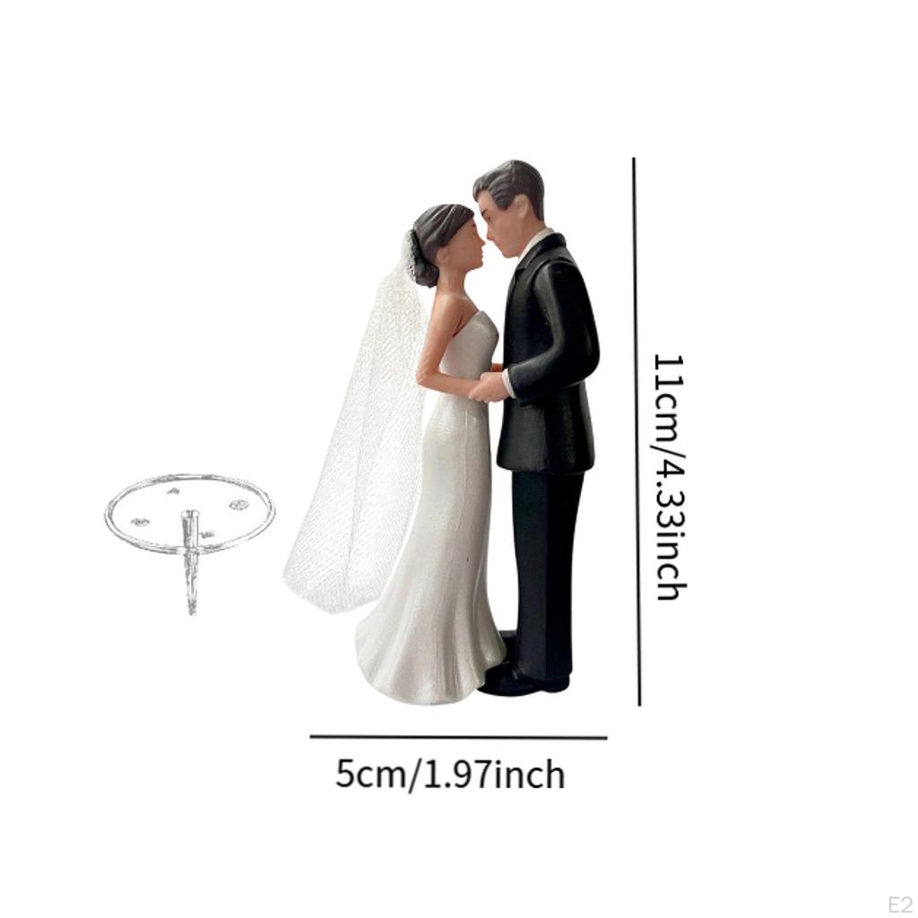 Wedding Cake Topper Bride Groom Figurine Simulation Keepsake Modern Ornament Decorative for