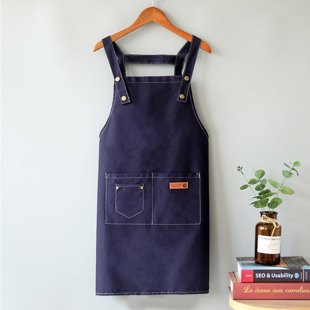 Canvas Chef Apron Waterproof Denim Apron Kitchen Sleeveless Apron  For Men Women