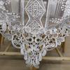 White Retro Lace Mesh Shawl: French Embroidered Decorative Table Runner