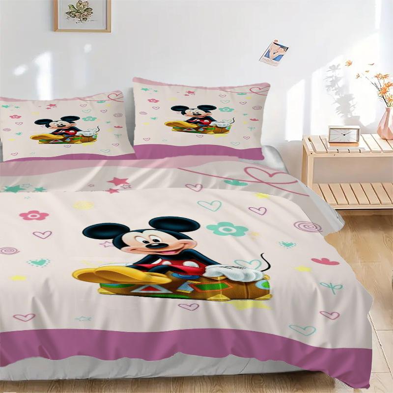 Mickey Mouse Adventure Print 3Pcs Bedding Setduvet Cover With 2 Bedropillowcase Home Birthday Gift