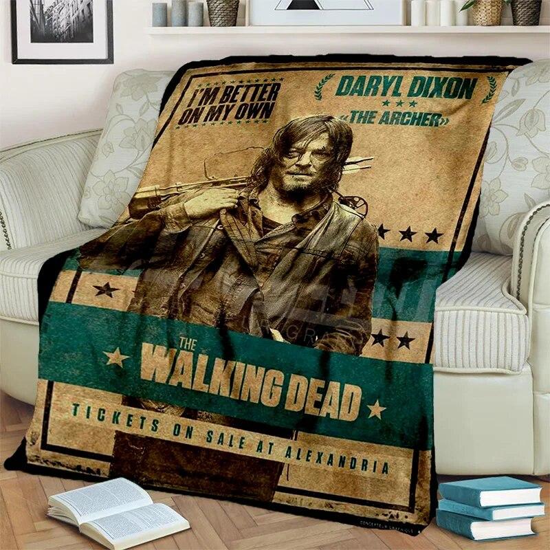 3D Horror TV The Walking Dead TWD Blanket,Soft Throw Blanket for Home Bedroom Bed Sofa Picnic Travel Office Cover Blanket Kids
