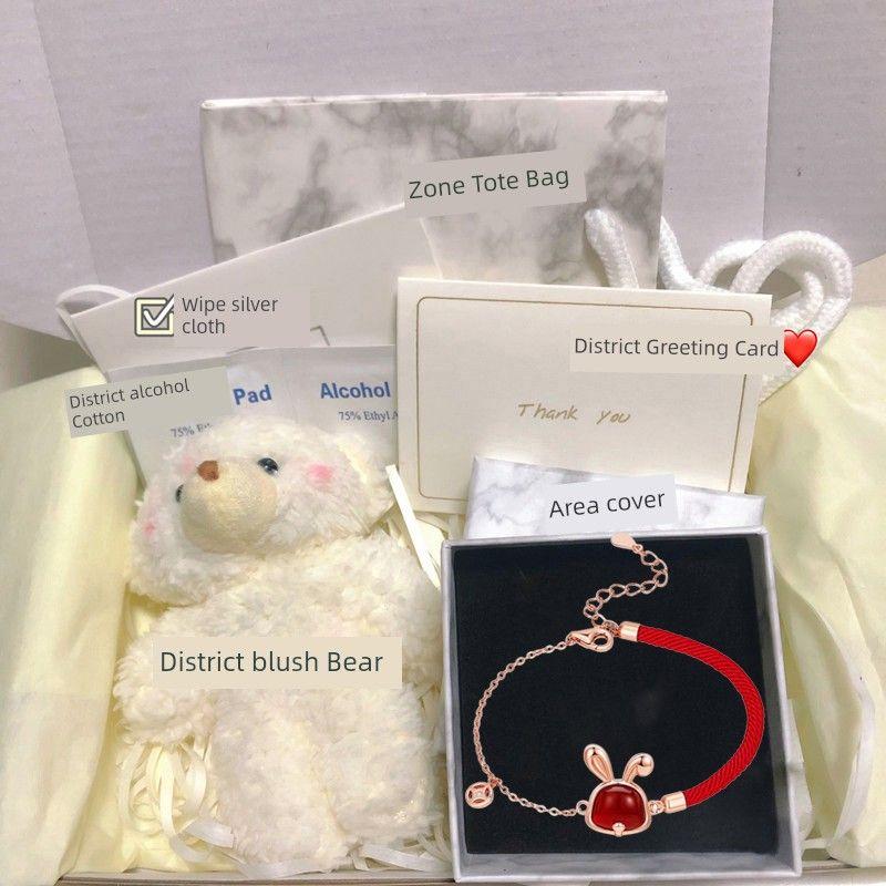 

Джисифан Год Кролика Этот Животный Год Браслет из Красной Веревки Девочка Стерлинговое Серебро Легкая Роскошь Меньшинство Красный Агат Кролик Ремешок для переноски 2023 Bring In Wealth and Treasure Rabbit Bracelet