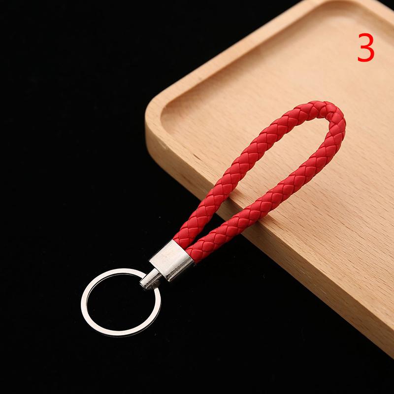 5Pcs/Pack Braided Leather Keychain Colorful Portable Keyring Organizer Leather Lanyard For Car Key Mobile Phone Strap Accessory