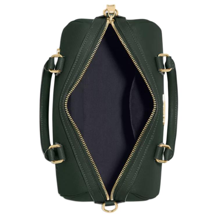 Coach Rowan Satchel 25 Gold Logo Reißverschluss Beschläge Crossgrain-Leder Boston Bag Umhängetasche Crossbody-Tasche Tragetasche Mittel CH282-IMRFT