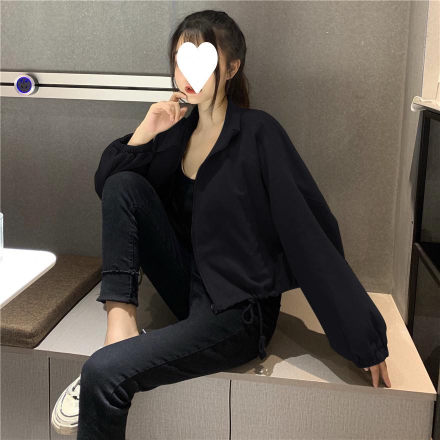 Spring 2023 Women's Trendy Loose-Fit Windbreaker: Slim Zipper, Long Sleeve, Windproof Short Coat.