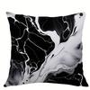 Black White Marble Pattern Printed Pillowcase Home Room Office Living Room Sofa Decor No Insert 18X18 Inch