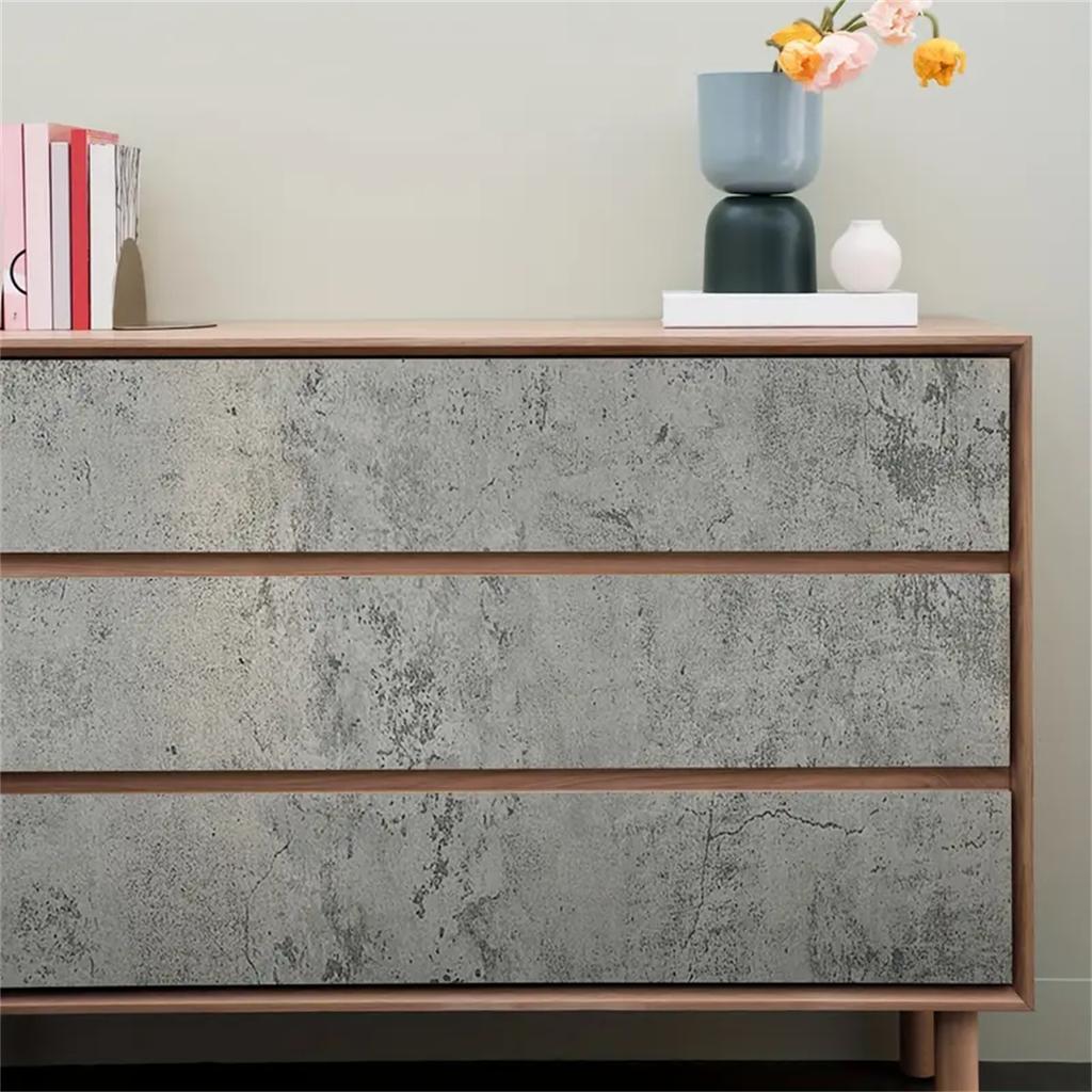 1PC 55CM  Wide Industrial Wind Self-adhesive Wallpaper Cement Gray Sticker Waterproof Retro Old Mottled Dark Gray Wallpaper