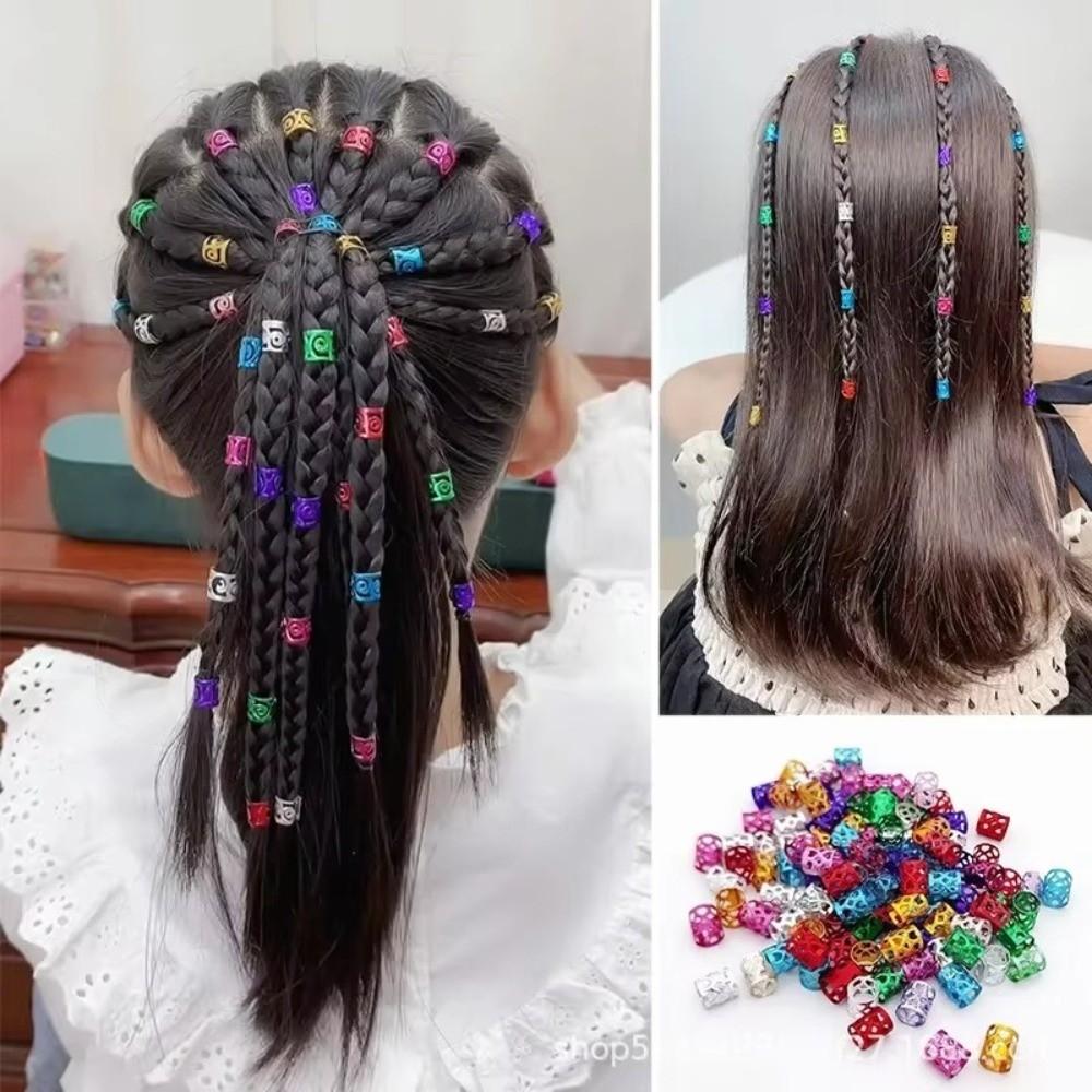 100PCS Colorful Hair Jewelry Rings Multicolor Braid Decoration Rings For Women And Girls