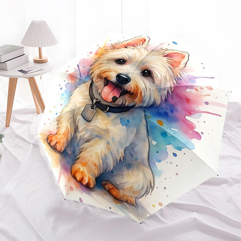 1pc Pup Canine Automatic Open/close Umbrella, 8-Rib Sturdy Structure, Portable Travel Umbrella, Parties, Everyday Use,14