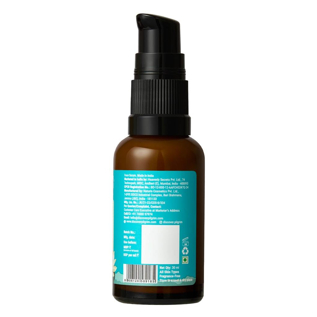 Pilgrim 2% Kojisäure Gesichtsserum 30 ml Packung mit 1% Alpha-Arbutin & Weißer Lotos gegen Pigmentflecken