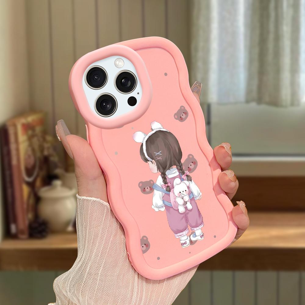 Big Wave Edge Mjukt Silikonmaterial Macaron Telefonfodral Stötsäkert Skyddande Gummihölje för iPhone Samsung Huawei Honor Xiaomi Redmi OnePlus Moto