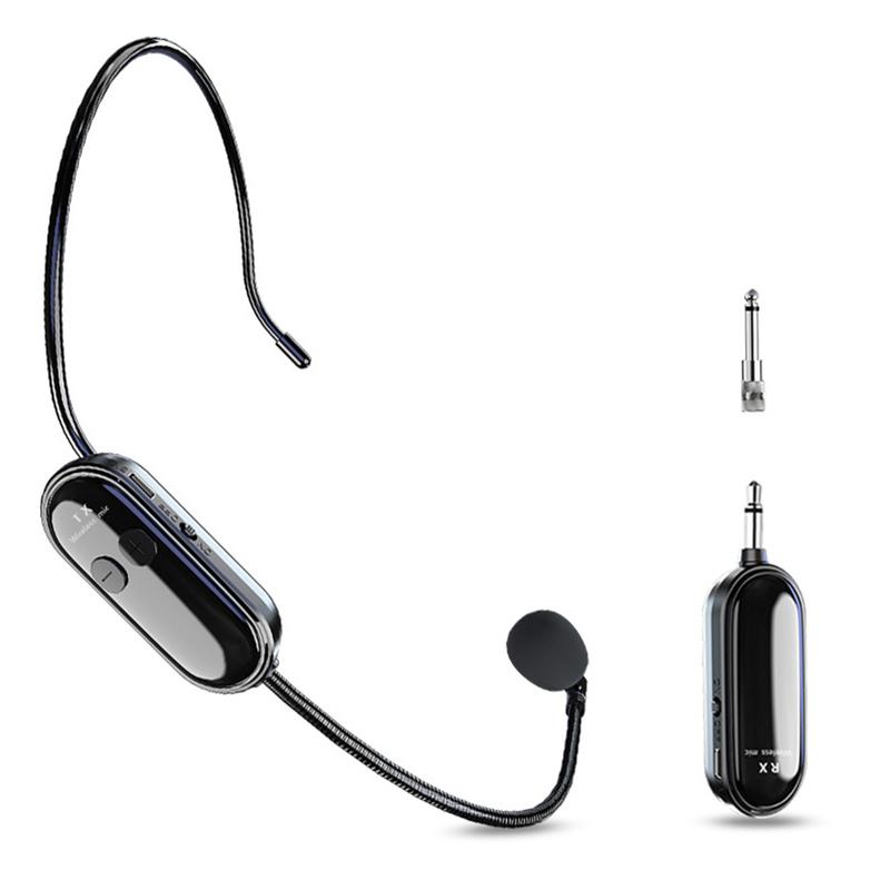 2-in-1 Kabelloses Mikrofon-Headset Langstrecken-Mikrofon-System Headset-Mikrofon Sprachverstärker für Lehrer Bühnenkünstler Fitness-Trainer