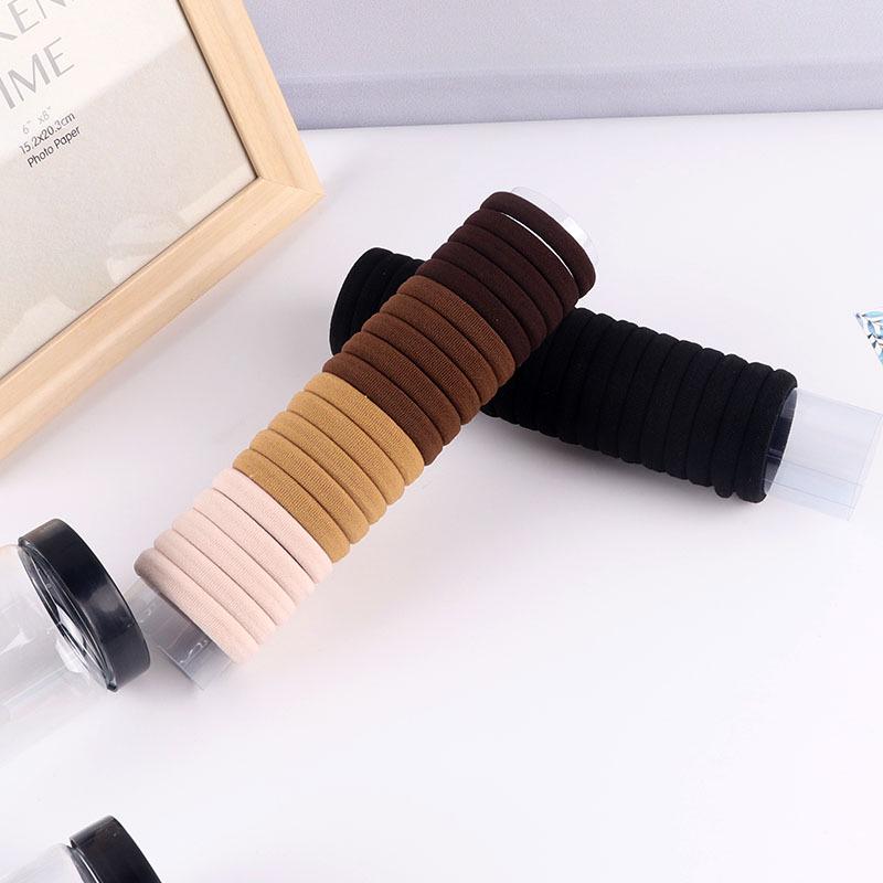 20-Pack Milk Coffee Elastic Hair Ties: Soft, Durable, High-Elasticity Rubber Bands