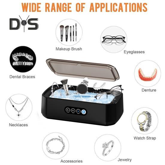 Ultrasonic Jewelry Ring Cleaner 650ml Large Capacity Ultrasonic Cleaning Machine 3 Time Modes Professional Ultrasonic Cleaner