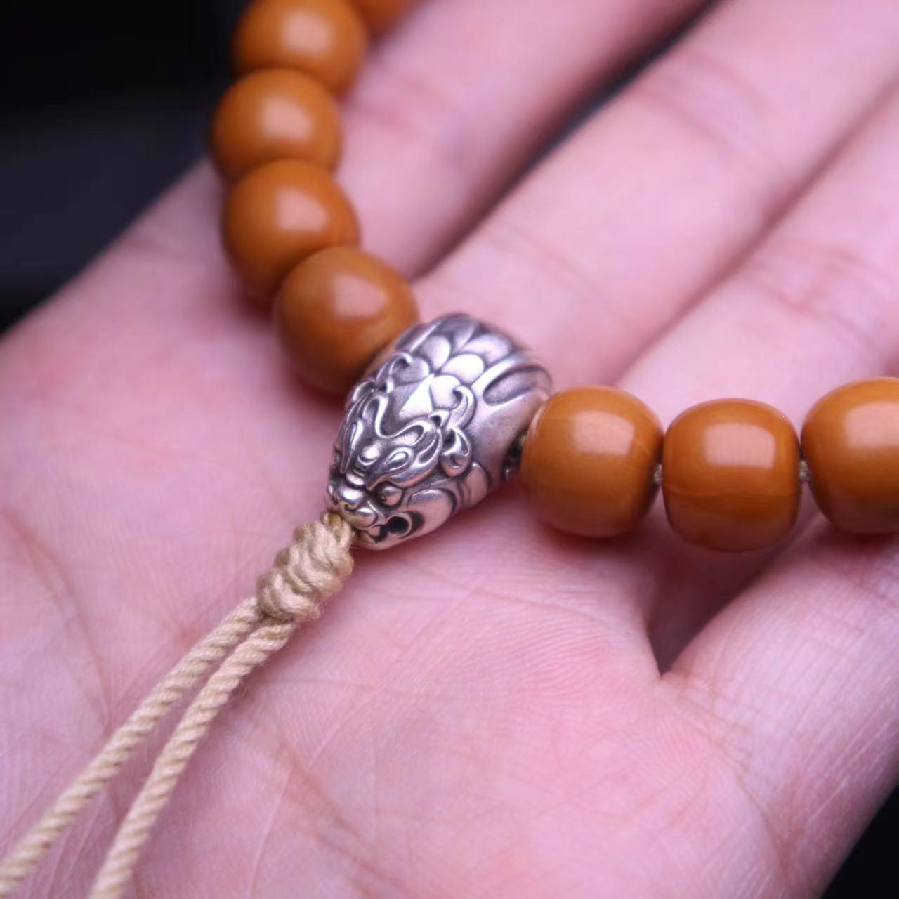 Pixiu Qilin Dragon Head Tibetan Bodhi Bead Bracelet - 108 Bead Cultural DIY Accessory 12mm