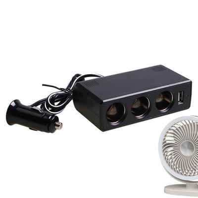 Cargador de Coche Multifuncional con Toma de Corriente 3 Tomas Cargadores de Automóvil para Teléfono Móvil Adaptador Cargador de Coche 60W 12V/24V
