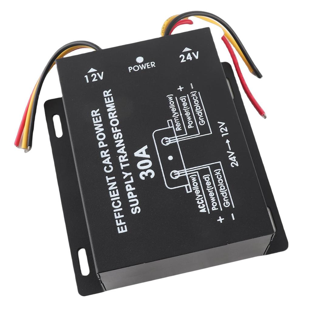 30A Car Power Converter Inverter 24V to 12V Durable Multi-Protection