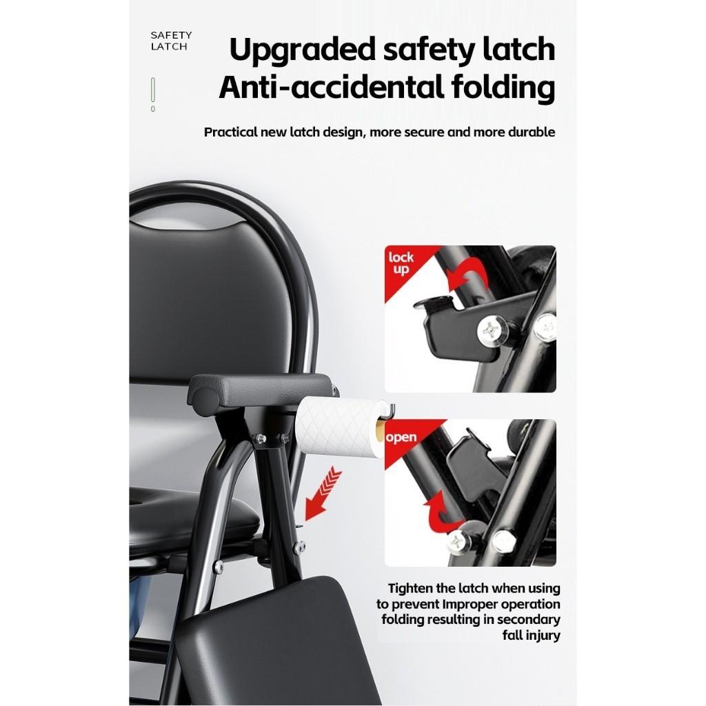 Height Adjustable Elderly Toilet Chair Foldable Elderly Disabled Patient Deodorant Toilet Stool Home Care Equipment