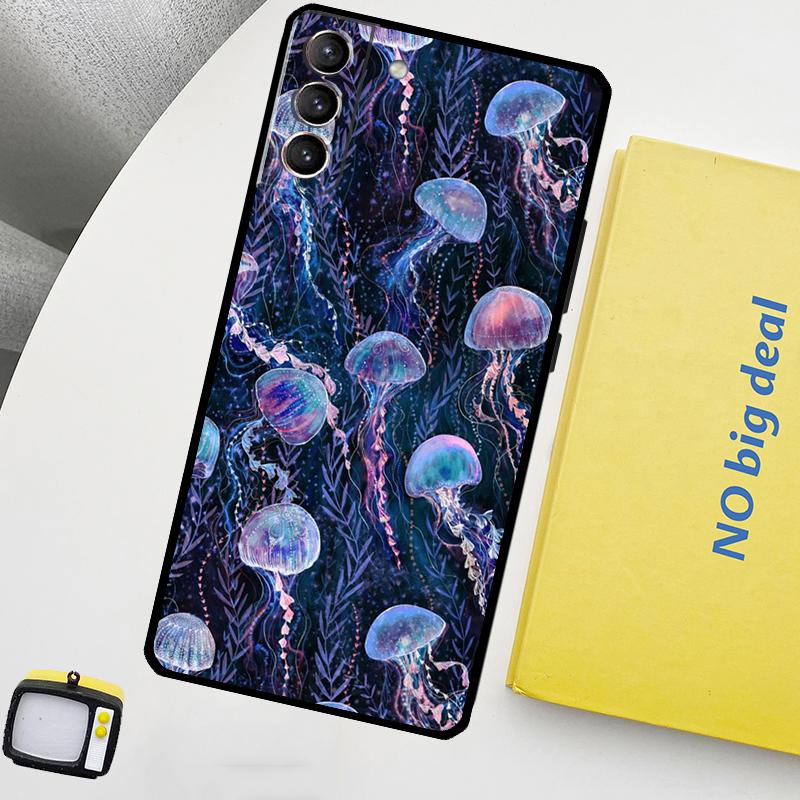 Magic Jellyfish Phone Case For Samsung Galaxy S25 S24 Ultra S20 S21 S22 S23 Plus S9 S10 S24 FE S25 FE Cover