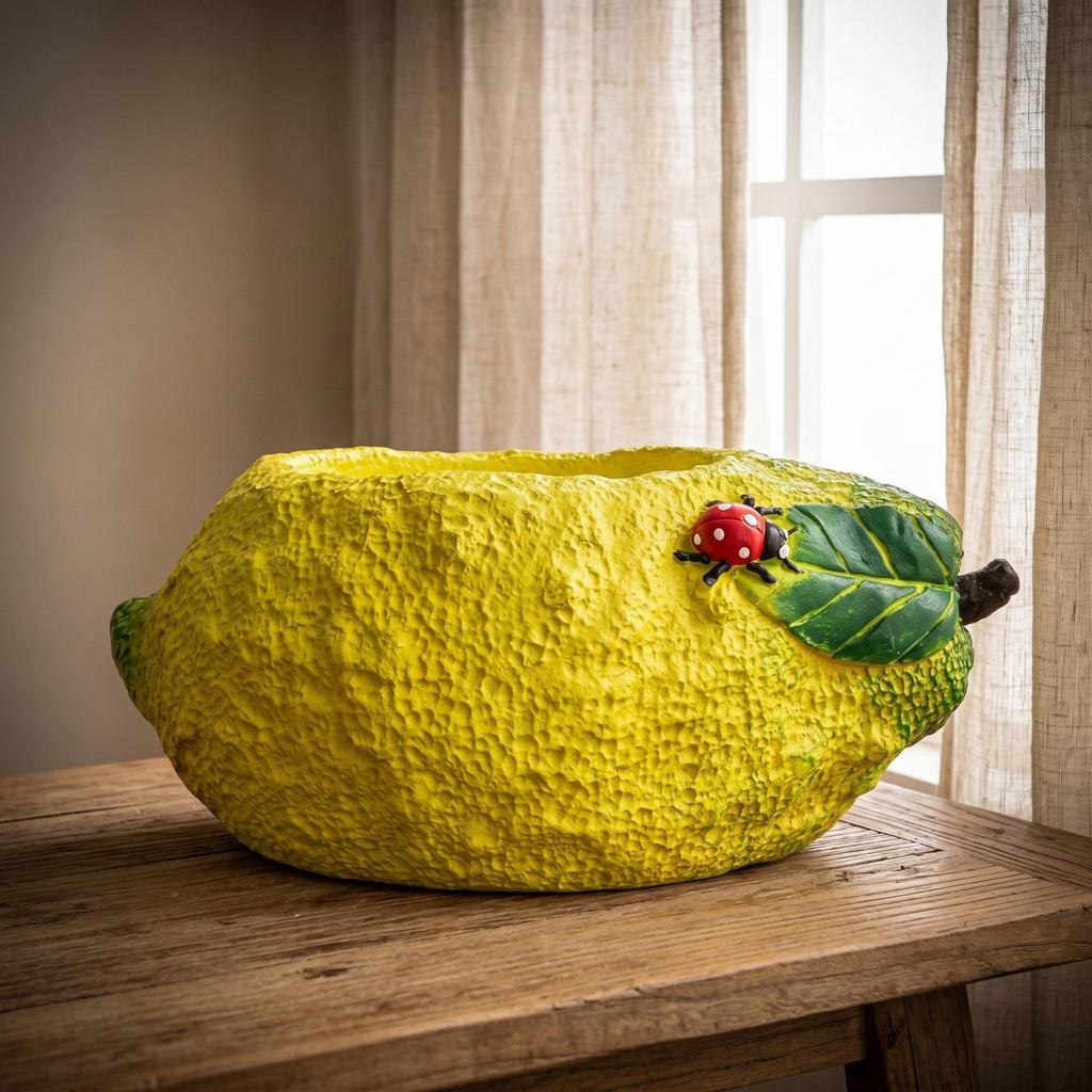Decorative Planter with Drainage Hole Textured Sculptural Garden