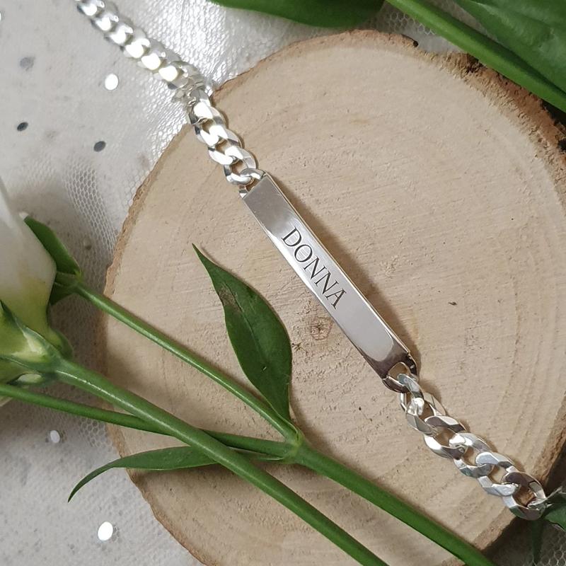 Free Box Male Size Long Bar Name Bracelet Personalized Jewelry Stainless Steel Custom Nameplate Engraved Bracelet