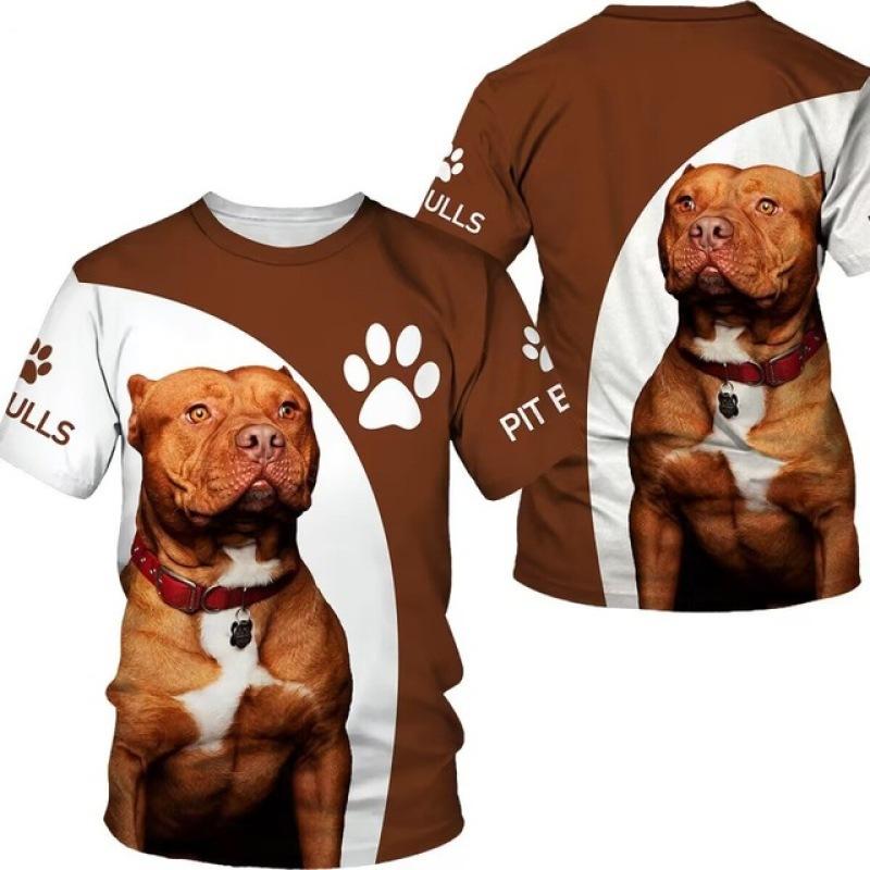 2023 männer T Shirts Haustier Hund Pitbull Grafik 3D Druck Sommer Unisex Erwachsene Tops Mode T-stück Lässige Übergroßen männer Kleidung