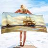 Beach Towels Sailboat Printing Highly Absorbent Large Pool Towels,Super Soft and Quick Drying Super Absorbent Perfect for Gifts