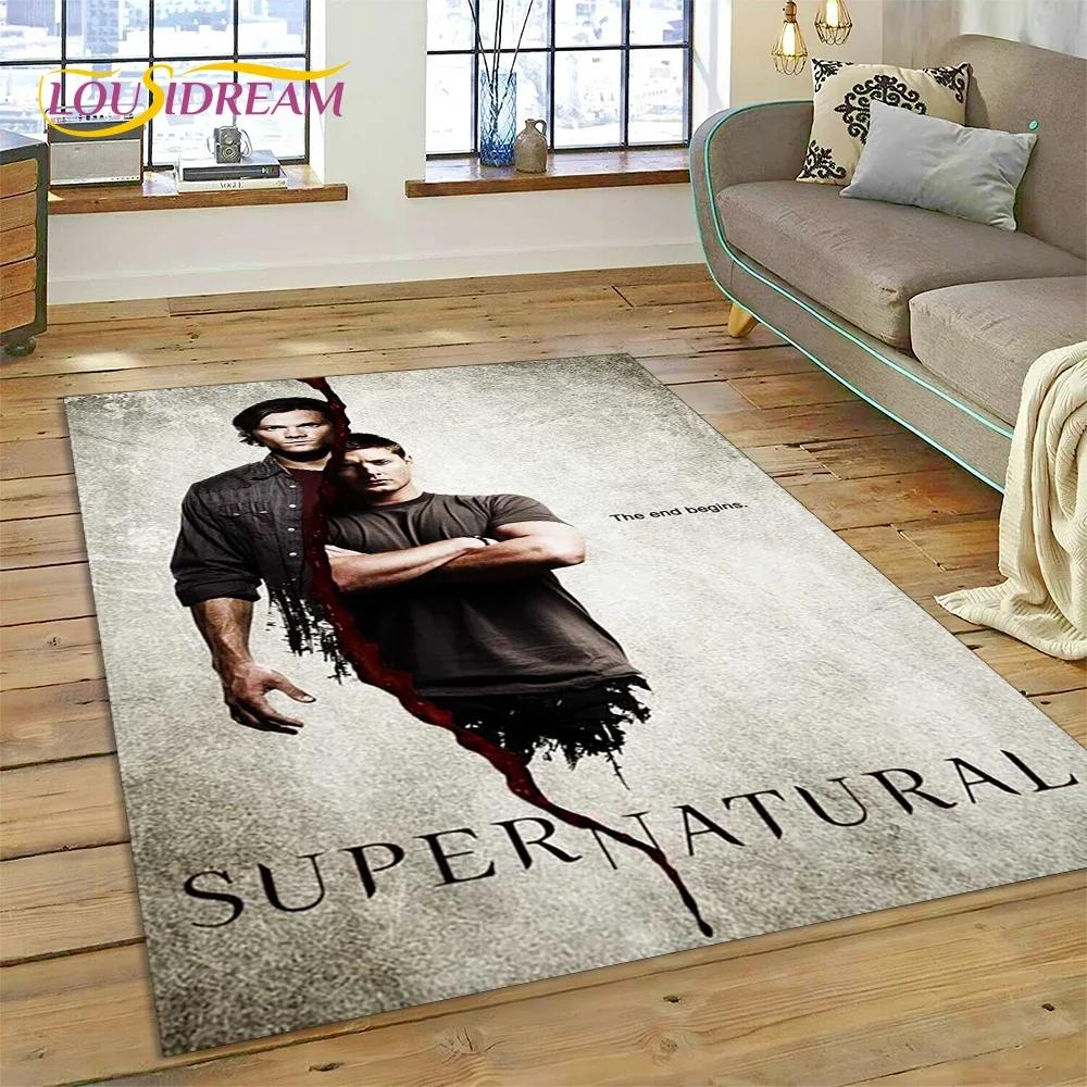 SPN Newest Supernatural Dean Sam 3D Carpet Rug for Bedroom Living Room Home Sofa Decoration,Children Game Large Decor Floor Mat