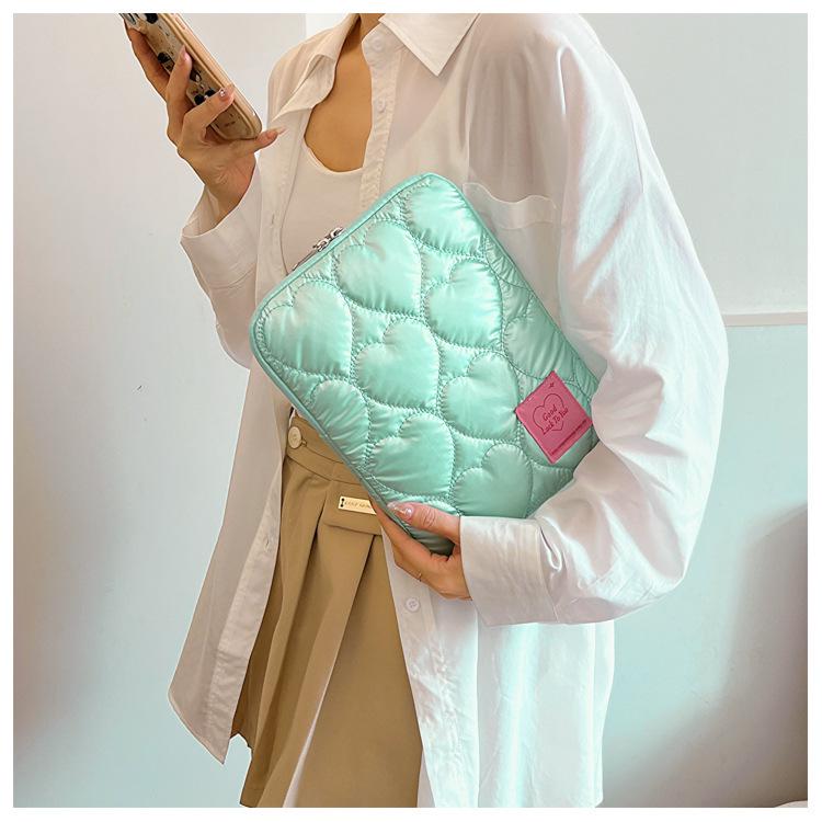 Capa Doce Bordada Coreana para Laptop de 15 polegadas e iPad de 11 polegadas, Design Macaron de Algodão Multicolorido