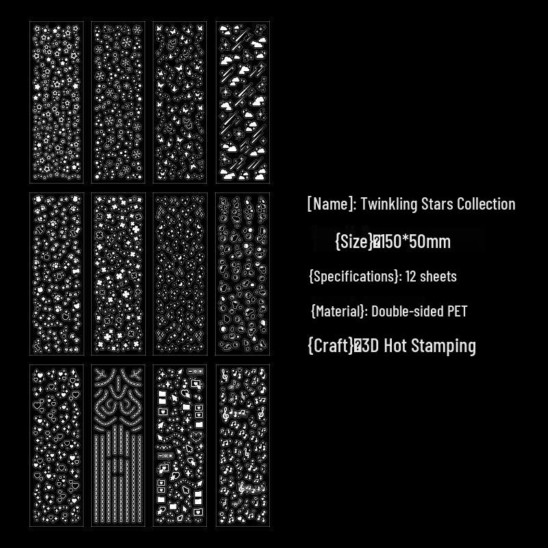 Starry Moon Waterproof Transparent Stickers for DIY Crafts & Decorative Phone Cases
