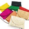 Handmade Women's Straw Corn Husk Clutch & Coin Purse - Casual Woven Beach Bag