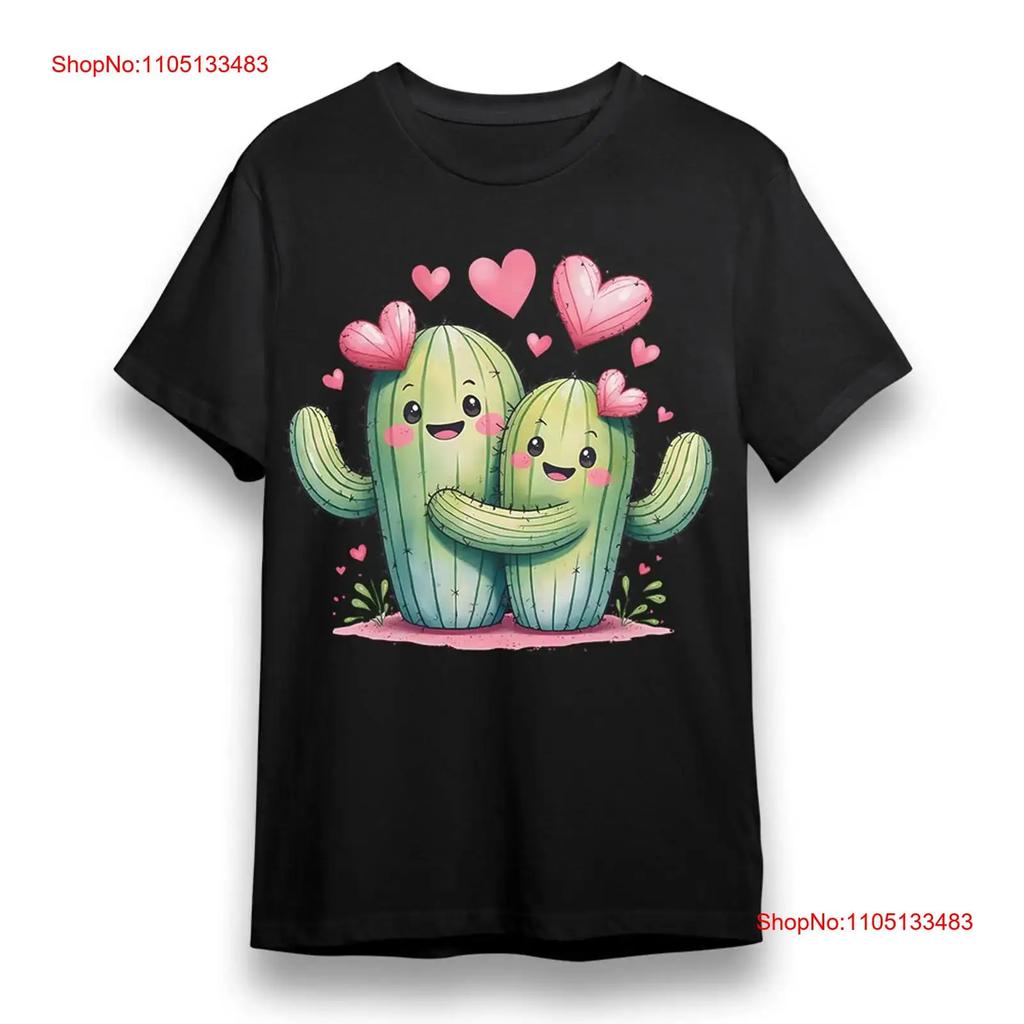 Cute Hugging Cactus Hearts Graphic T-shirt