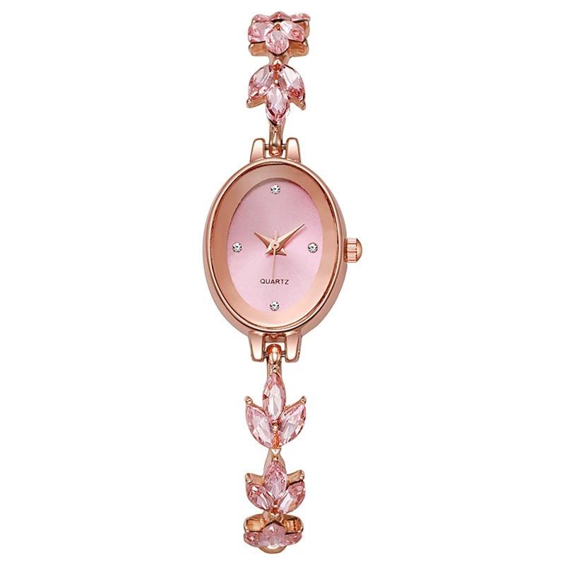 Reloj ovalado de moda para mujer, pulsera de temperamento, reloj de cuarzo, una pieza