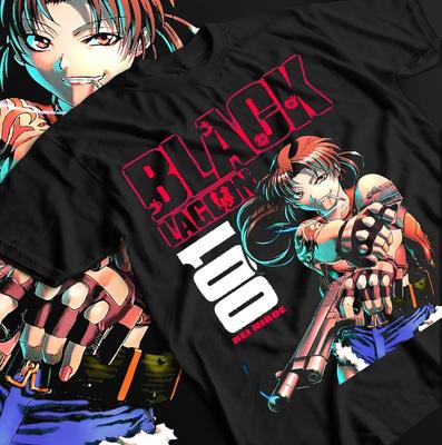 Black Lagoon Revy Anime Tshirt Cool Anime Tshirt Mens and Womens Summer Cotton Comfortable Loose Fashion Top